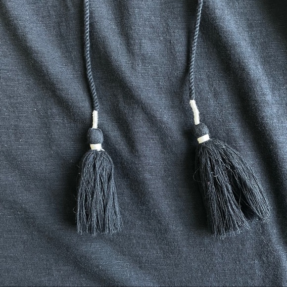 Loft Navy Blue Tassel Tee Shirt - Picture 4 of 8